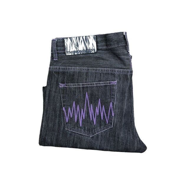 The Hundreds Embroidered Jeans Size 34 Gray/Purple - Picture 6 of 9